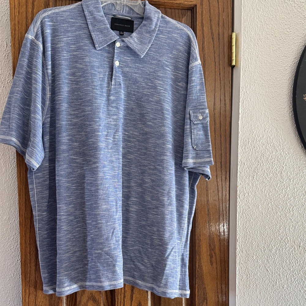 Geoffrey Beene Blue Heather Polo Shirt
